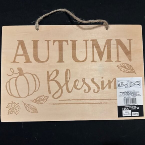 2 In 1 Reversible Craft Wood Halloween / Autumn Sign - Picture 2 of 2